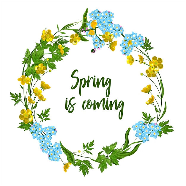 Spring Floral Wreath with Handwritten Calligraphic Text | Jiffy Designs