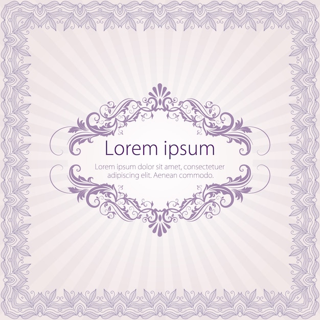 Intricate Purple Floral Frame with Ornate Swirls and Text | Jiffy Designs