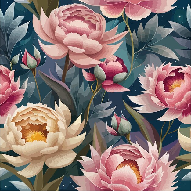 Vibrant Peony Floral Pattern in Shades of Pink and Green | Jiffy Designs