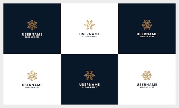 Elegant Floral Monogram Logos in Sophisticated Dark and Gold | Jiffy ...