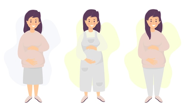 Diverse Pregnancy Illustrations Depicting Stages of Gestation | Jiffy ...