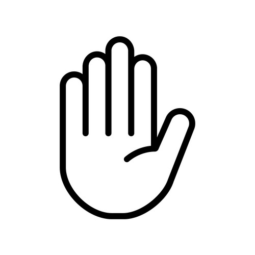 Human Hand Icon In Linear Style. | Jiffy Designs