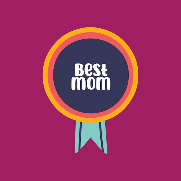 Vibrant 'Best Mom' Award Ribbon on Fuchsia Background | Jiffy Designs