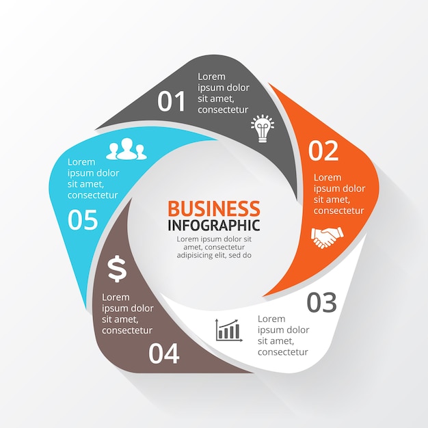 Circular Infographic with Vibrant Shapes and Concise Labels | Jiffy Designs