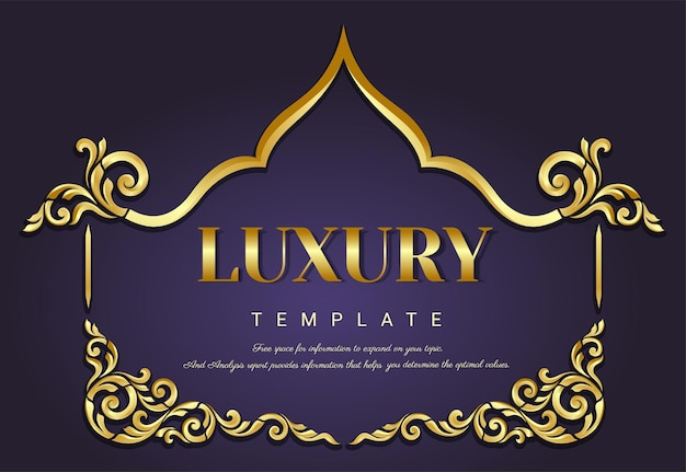 Ornate Golden Frame with Swirling Floral Accents on Dark Purple | Jiffy ...