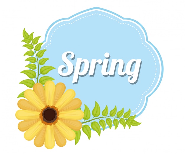 Vibrant Spring Floral Emblem with Cheerful Sunflower | Jiffy Designs
