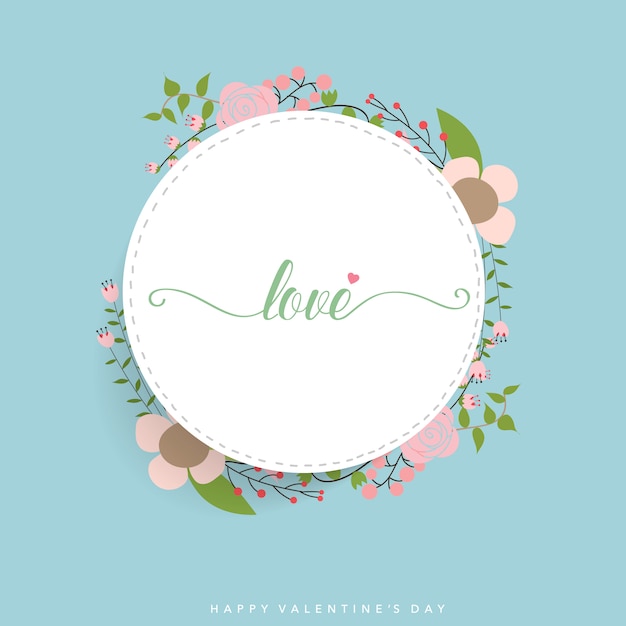 Elegant Floral Frame with Handwritten 'Love' Text | Jiffy Designs
