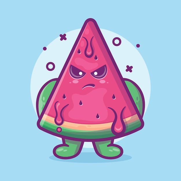 Grumpy Watermelon Slice with Expressive Features | Jiffy Designs