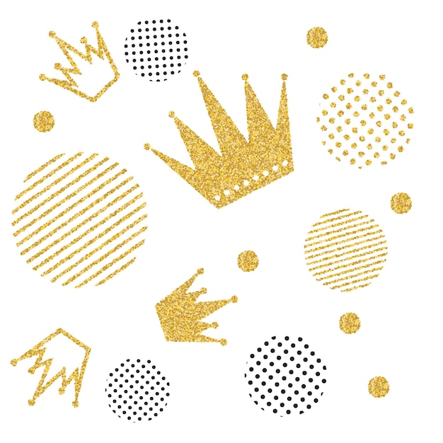 Regal Golden Crown and Glittering Geometric Patterns | Jiffy Designs