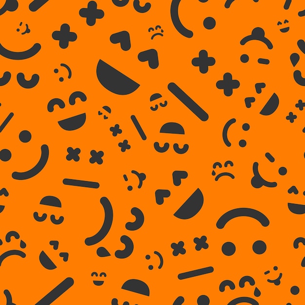 Playful Shapes and Symbols on Vibrant Orange Background | Jiffy Designs