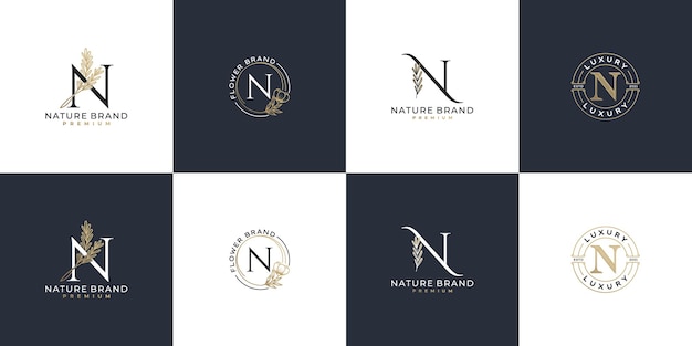 Elegant Nature-Inspired Monogram Logos with Luxurious Flair | Jiffy Designs