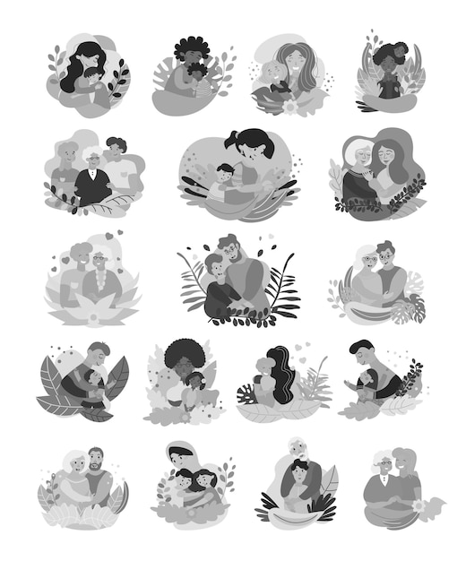 Diverse Silhouette Illustrations Depicting Intimate Moments | Jiffy Designs