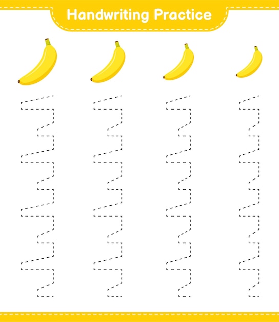 Vibrant Banana Handwriting Practice for Kids and Beginners | Jiffy Designs