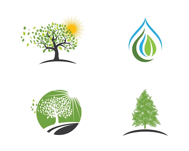 Nature-Inspired Tree Emblems with Vibrant Colors and Shapes | Jiffy Designs