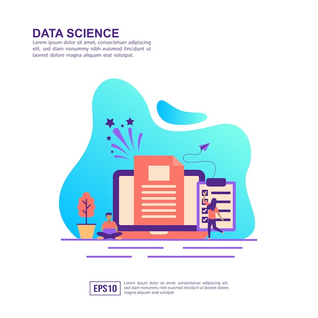 Vibrant Data Science Illustration with Laptop and Charts | Jiffy Designs