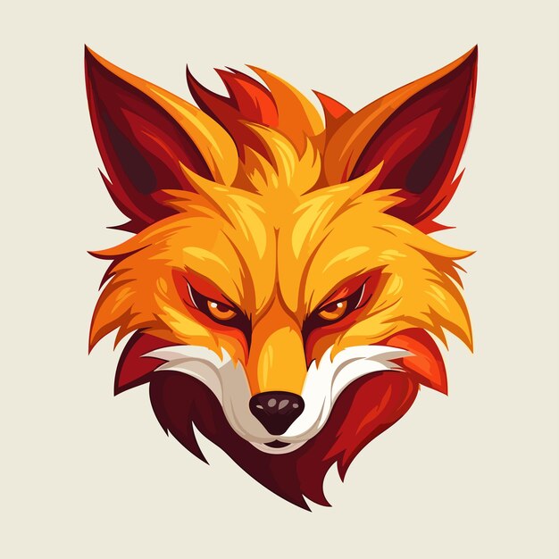 Vibrant and Fiery Fox Head Illustration | Jiffy Designs