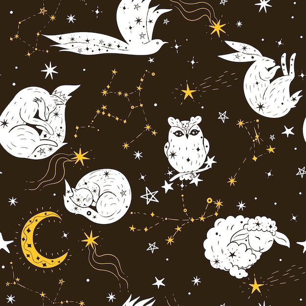 Enchanting Celestial Creatures Adrift in the Starry Night Sky | Jiffy ...