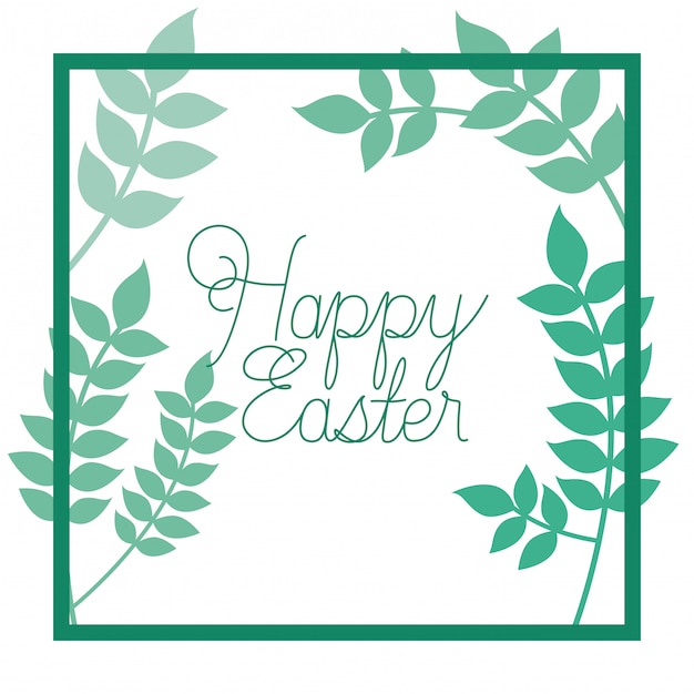Elegant Floral Frame with 'Happy Easter' Text | Jiffy Designs