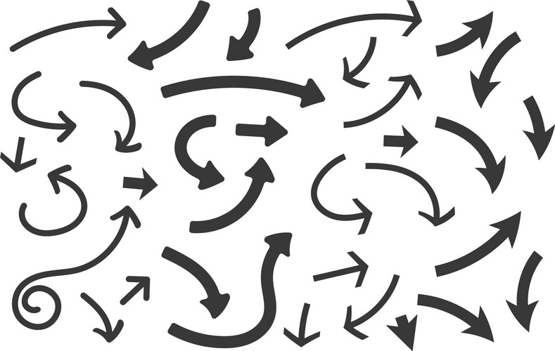 Black Arrows Set. Vector Illustration Isolated On White Background ...