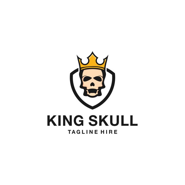Regal Skull Emblem with Majestic Golden Crown | Jiffy Designs