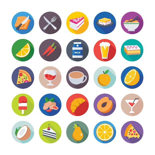 Vibrant Collection of Diverse Culinary Icons and Symbols | Jiffy Designs