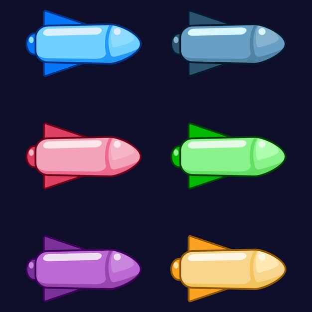 Vibrant Rocket Shaped Emblem Collection | Jiffy Designs