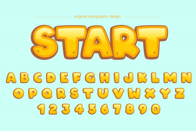 Vibrant Cartoon-Style Start Typography Design | Jiffy Designs