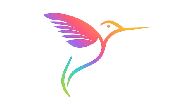 Vibrant Hummingbird Icon with Colorful Gradient Wings | Jiffy Designs