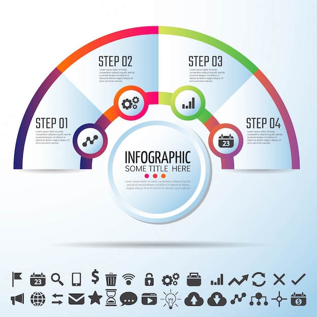 Vibrant Infographic with Colorful Circular Steps and Icons | Jiffy Designs