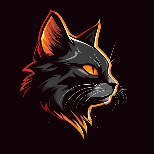Fiery Feline Fury: A Fierce Cat Portrait in Bold Colors | Jiffy Designs