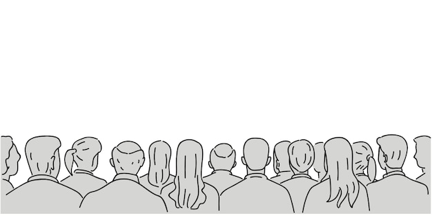 Crowd of Faceless Silhouettes in Formal Attire | Jiffy Designs