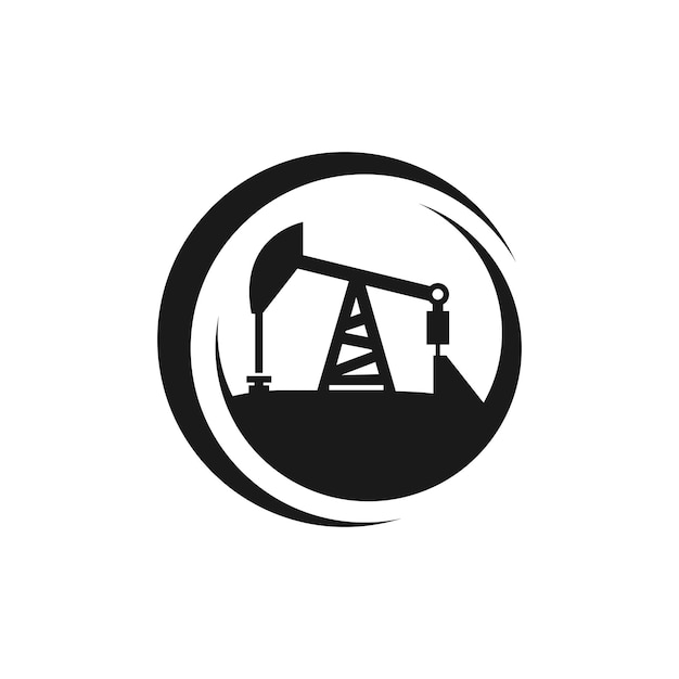 Minimalist Oil Rig Icon in Black and White | Jiffy Designs