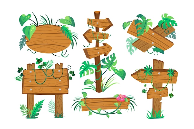 Vibrant Tropical Wooden Signage and Nature Elements Collection | Jiffy ...