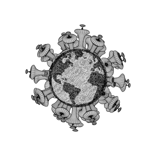 Intricate Viral Globe A Detailed Illustration of Our Connected World