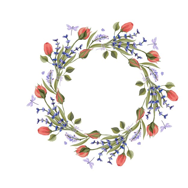 Vibrant Floral Wreath with Roses and Delicate Foliage | Jiffy Designs