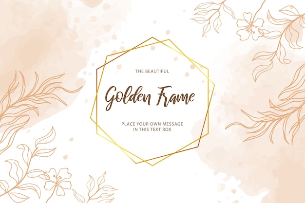 Elegant Golden Floral Frame with Cursive Typography | Jiffy Designs