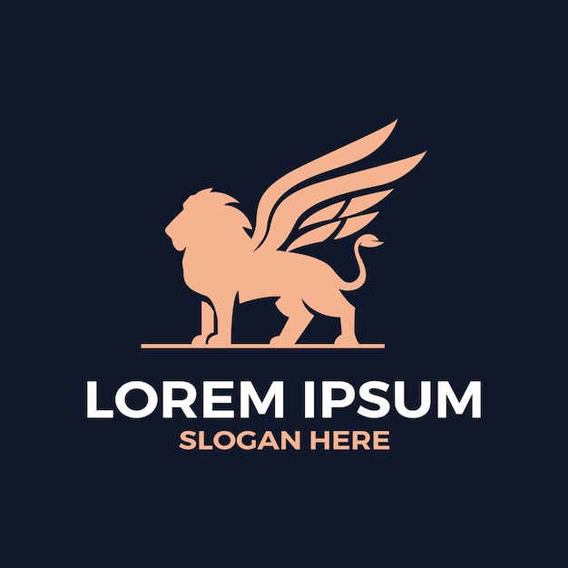 Majestic Winged Lion Emblem with Elegant Typography | Jiffy Designs