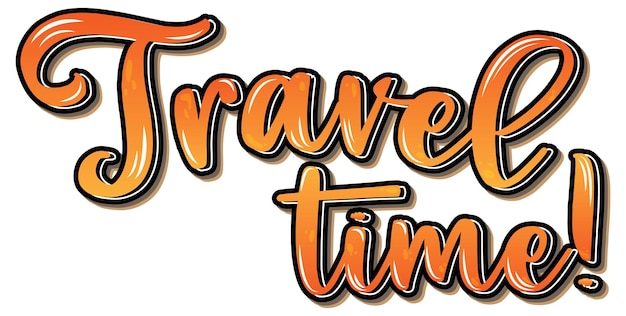 Vibrant and Stylish 'Travel Time' Lettering Design | Jiffy Designs