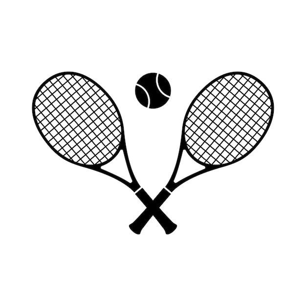 Crossed Tennis Rackets and a Vibrant Tennis Ball | Jiffy Designs