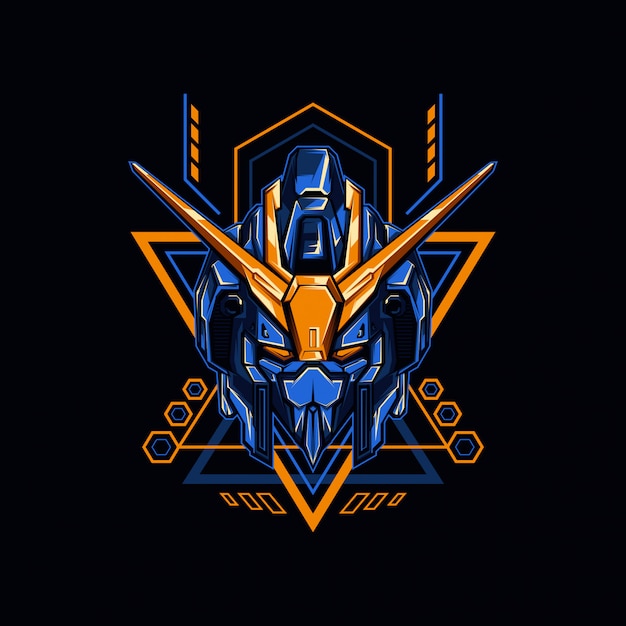 Futuristic Mech Warrior in Striking Geometric Design | Jiffy Designs