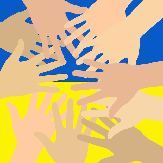 Vibrant Intersecting Hands in Warm Tones and Geometric Shapes | Jiffy ...