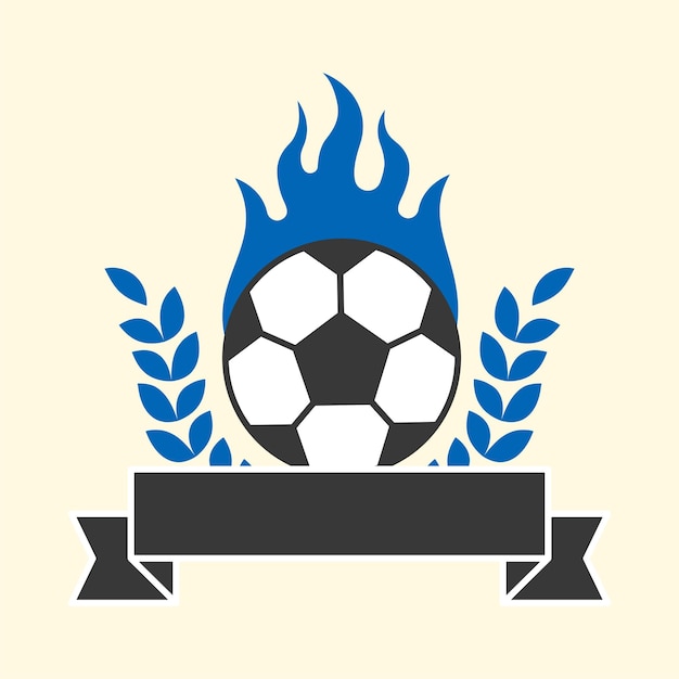 Fiery Soccer Ball with Laurel Wreath Banner | Jiffy Designs