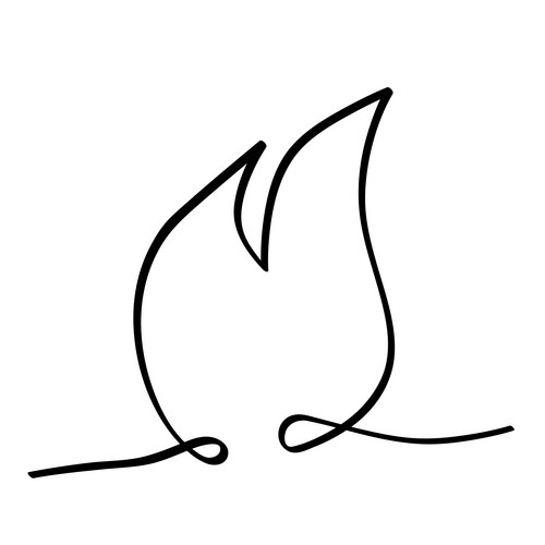 Vector Fire, Line Art Continuous, Doodle Hand Draw | Jiffy Designs