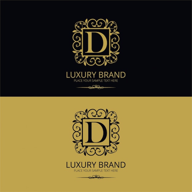 Elegant Monogram Logo with Ornate Golden Frame on Black | Jiffy Designs