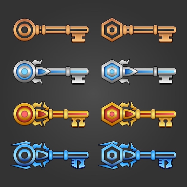 Vibrant Collection of Stylized Keys and Locks in Varied Hues | Jiffy ...