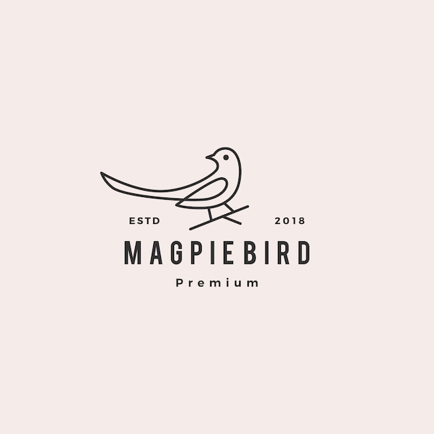 Elegant Magpie Bird Emblem with Vintage Flair | Jiffy Designs