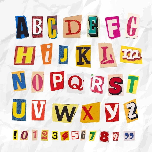 Colorful Alphabet and Numeral Collage on White Background | Jiffy Designs