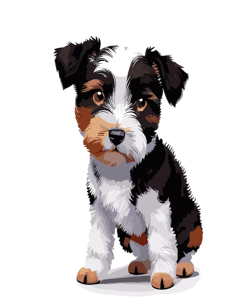Adorable Tri-Color Terrier Pup with Expressive Eyes | Jiffy Designs