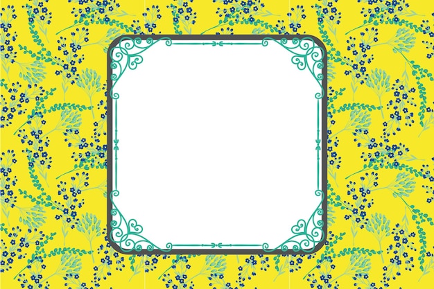 Vibrant Floral Frame on Sunny Yellow Background | Jiffy Designs