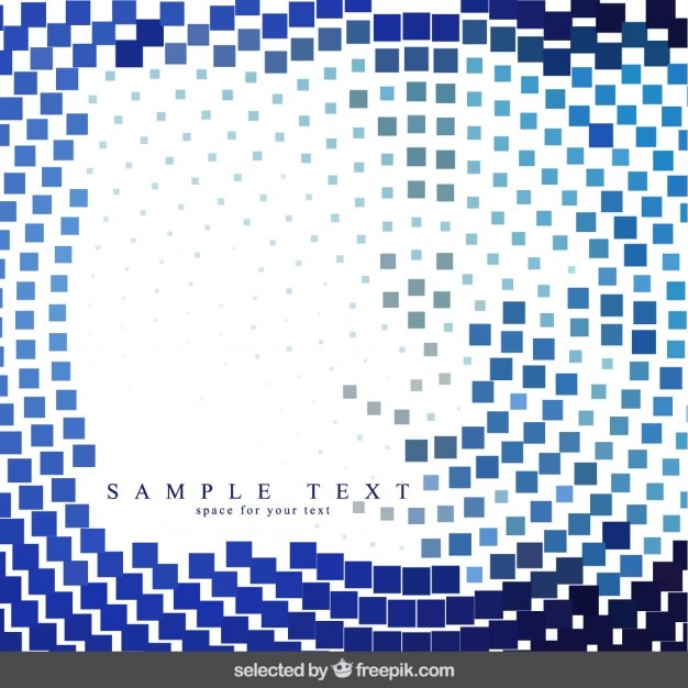 Vibrant Blue Pixelated Spiral with Sample Text Overlay | Jiffy Designs